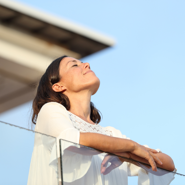 woman enjoying sunshine